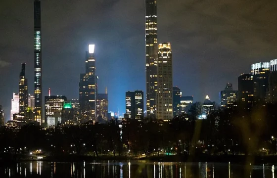 Central Park with New York City skyline at night