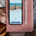 Smartphone showing travel apps