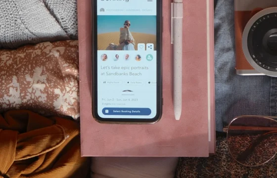 Smartphone showing travel apps
