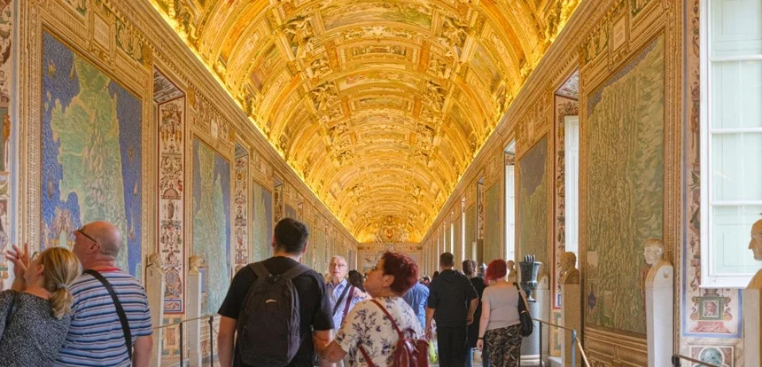 City tourist at a museum
