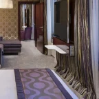 clean, aspirational hotel room with morning light